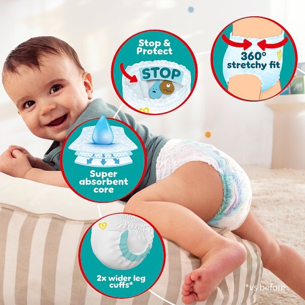 Pampers Baby-Dry Nappy Pants Size 6 Nappies Carry Pack x19