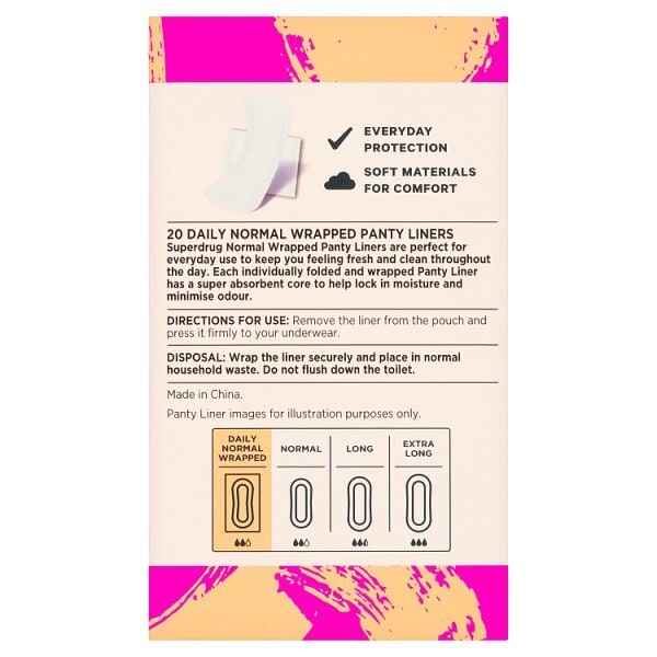 Superdrug Pantyliner Ariel Folded Wrapped x20