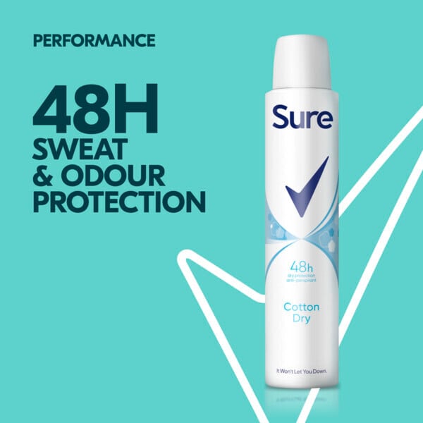 Sure Antiperspirant Deo Aerosol Essential Cotton Dry 200ml