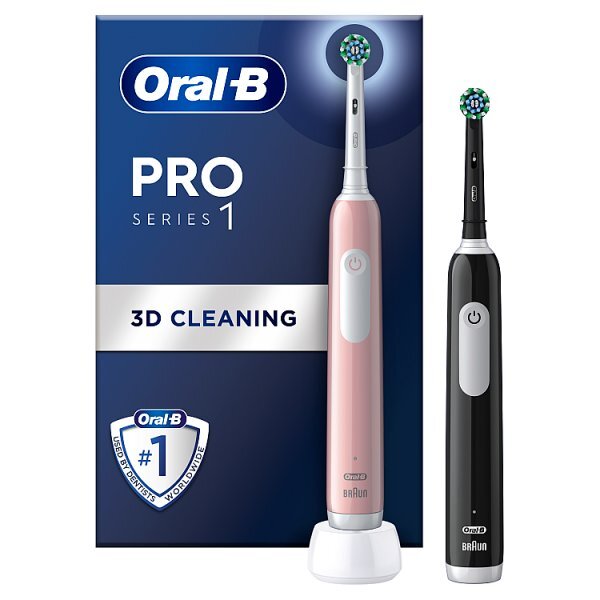 Oral-B Pro 1 Black & Pink Electric Toothbrush Duo Pack