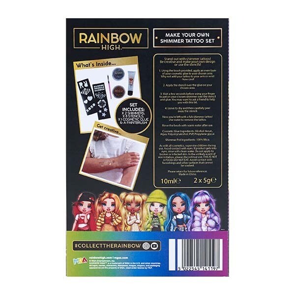 Rainbow High Make Your Own Shimmer Tattoo Set