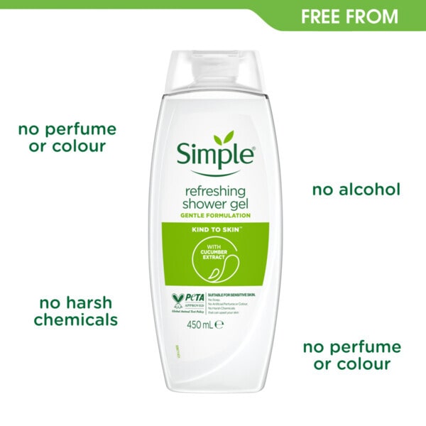 Simple Refresh Shower Gel 450Ml