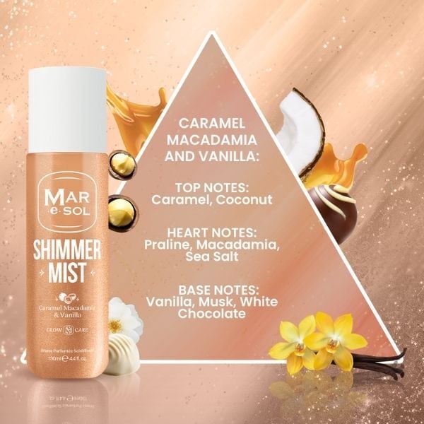 Mar E Sol Caramel Macadamia & Vanilla Shimmer Mist 130Ml