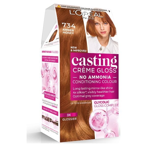 L'Oréal Casting Crème Gloss - 734 Amber Honey Semi-Permanent Hair Dye