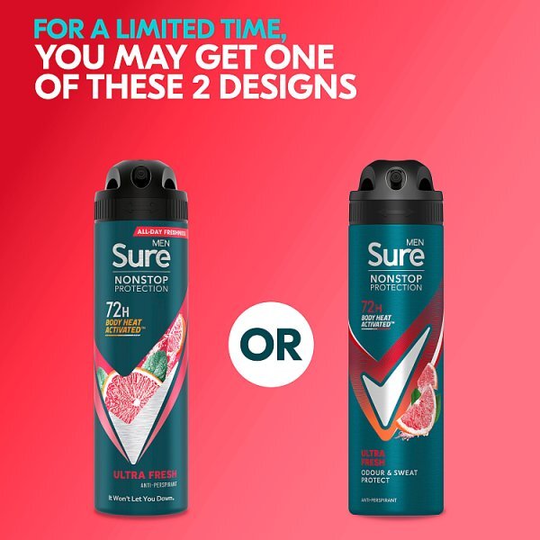 Sure Mens Anti-Perspirant Aerosol Ultra Fresh Nonstop 150ml