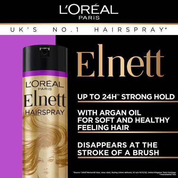 L'Oreal Hairspray Elnett Care Damaged Hair Argan Oil 400ml