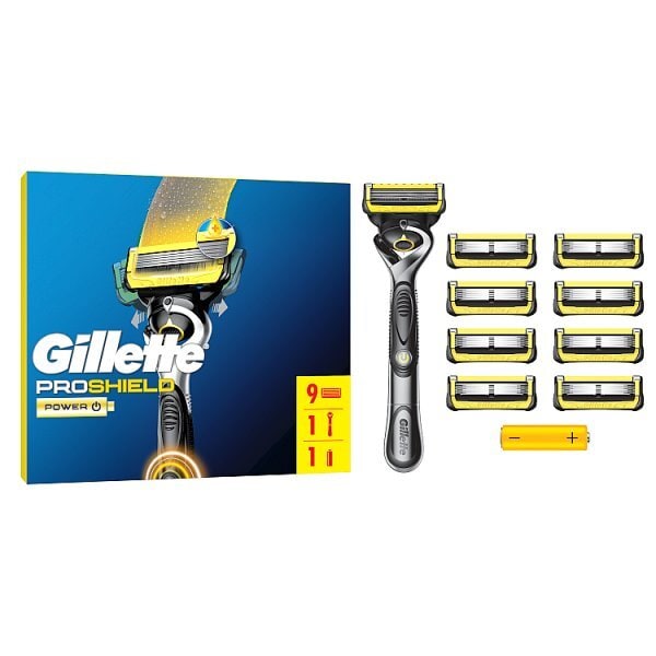 Gillette Proshield Power Value Pack, Razor + 8 Razor Blades