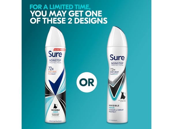 Sure Nonstop Protection Invisible Aqua Anti-Perspirant Aerosol 250 ml