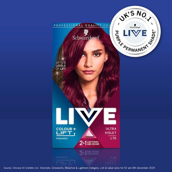 LIVE Colour + Lift Permanent Purple Hair Dye Ultra Violet
