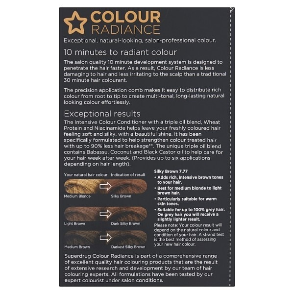 Superdrug Colour Radiance Silky Brown 7.77