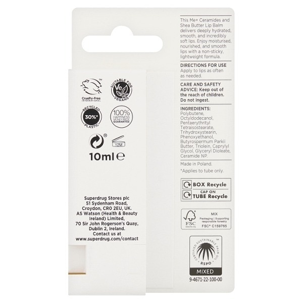 Superdrug Me+ Ceramides Lip Balm