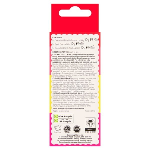 Superdrug Fruity Lip Balm Trio Gift Set 10g