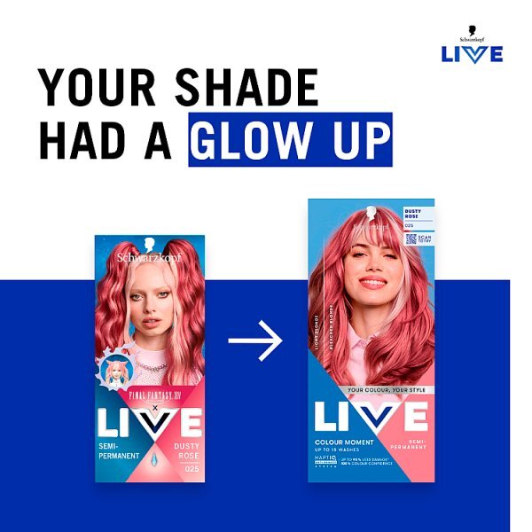 Schwarzkopf Live 025 - Dusty Rose Semi-Perm Hair Dye