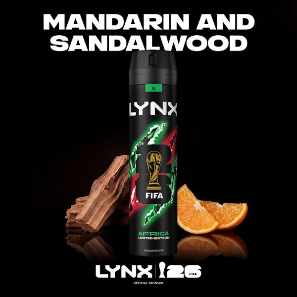 Lynx Africa Aerosol Body Spray 250 ml Fifa World cup Limited Edition