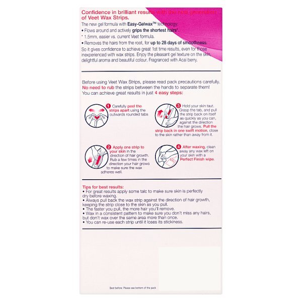 Veet Easy Grip Ready to Use Body & Leg Wax Strips x20