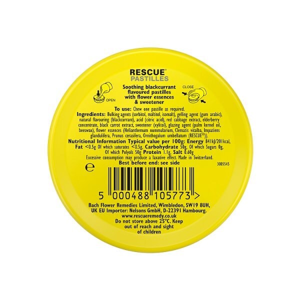 Bach Rescue Pastilles Blackcurrant 50g