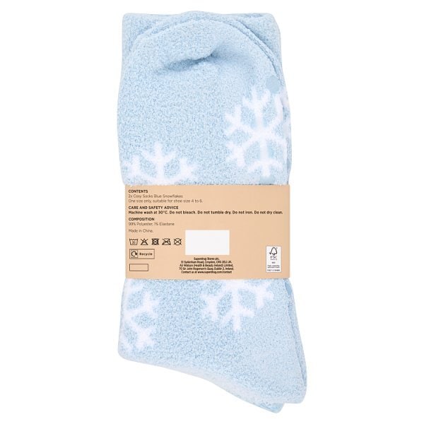 Superdrug Blue Polar Bear & Snowflake Cosy Socks