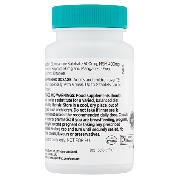 Superdrug Glucosamine 500mg & Chondriotin 30s