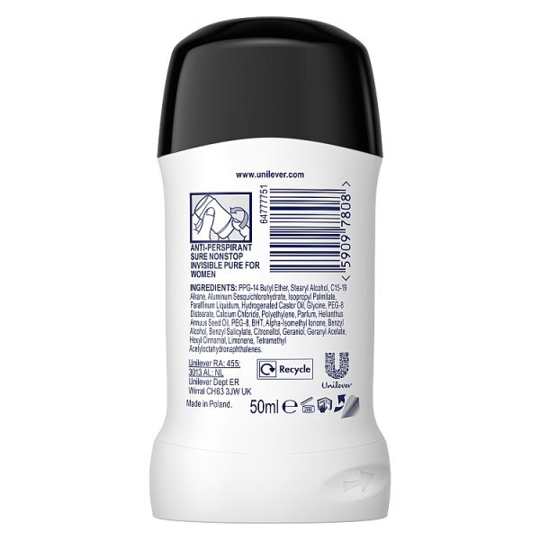 Sure Non Stop Invisible Pure Stick 50Ml