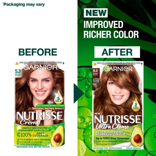 Garnier Nutrisse Permanent Hair Dye Golden Brown  5.3