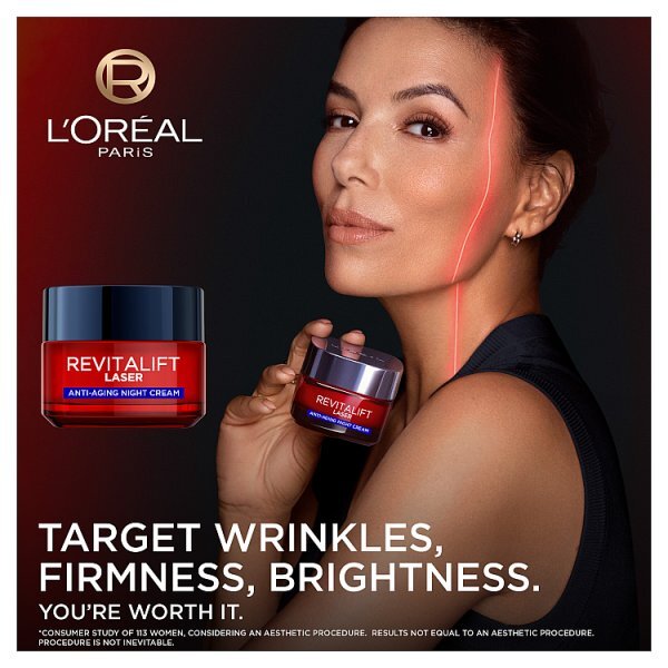 L’Oréal Paris Laser Renew Triple Action Night Cream, Pro-Retinol, Hyaluronic Acid, Vitamin C, 50ml