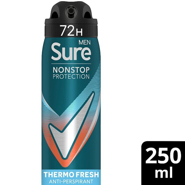 DNR Sure Men Antiperspirant Deo Aerosol Nonstop Thermo 250Ml