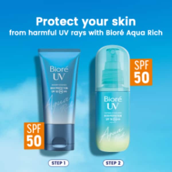 Biore Aqua UV Sunscreen SPF 50 & Biore Aqua UV  Face Mist SPF 50