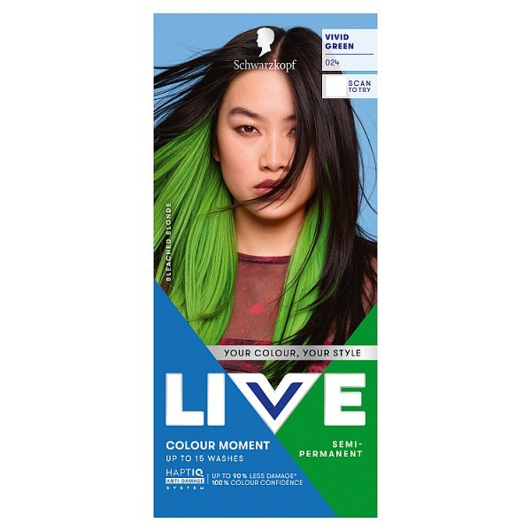 Schwarzkopf LIVE 024 Vivid Green Semi-Permanent Hair Dye