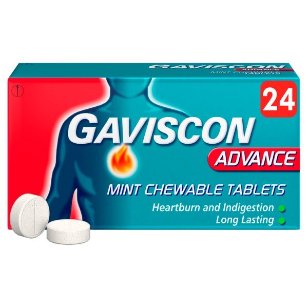 Gaviscon Advance Heartburn & Indigestion Tablets Mint 24s