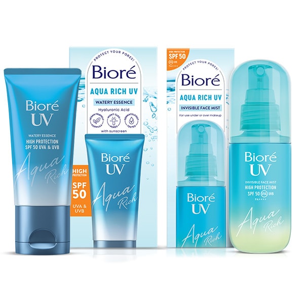 Biore Aqua UV Sunscreen SPF 50 & Biore Aqua UV  Face Mist SPF 50