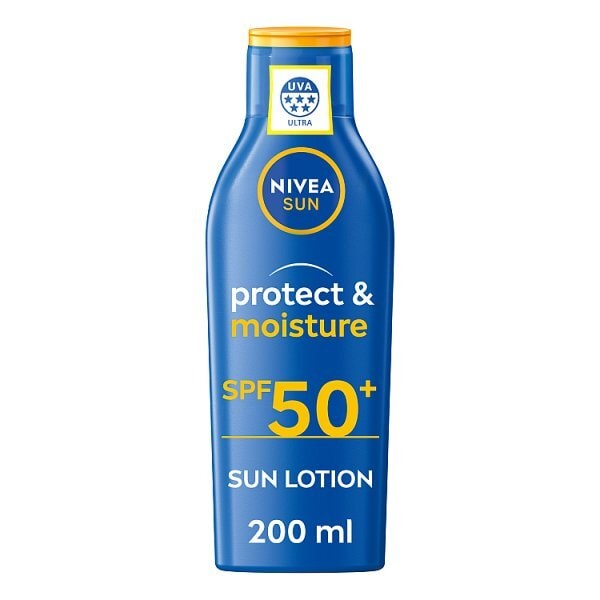 NIVEA SUN Suncream Lotion SPF 50+, Protect & Moisture, 200ml