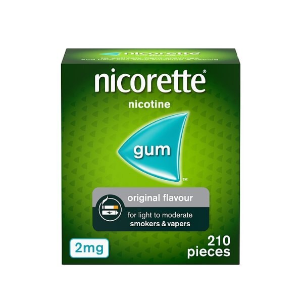 Nicorette Original 2mg Nicotine Gum 210s (Stop Smoking)