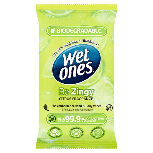 Wet Ones Be Zingy Biodegradable Anti Bac Wipes