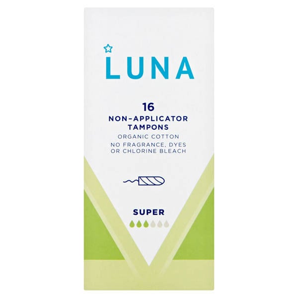 Superdrug Luna Super Non-Applicator Tampons x16