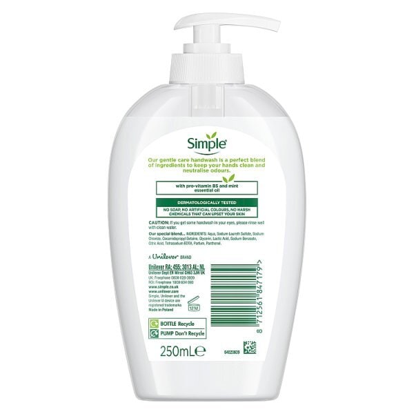 Simple Gentle Care Handwash 250ml