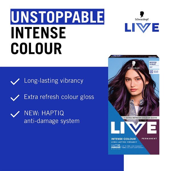 Schwarzkopf Live 087 Mystic Violet  Permanent Hair Dye
