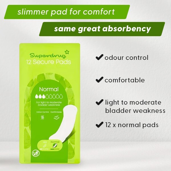 Superdrug Normal Incontinence Pad x12