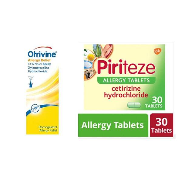 Piriteze Cetirizine One a Day X 30 Tablets & Otrivine Allergy Relief Spray Bundle