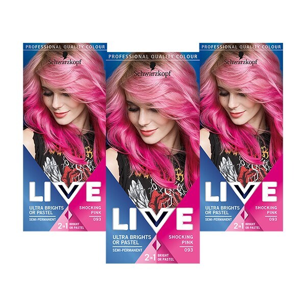 LIVE Ultra Brights 093 Shocking Pink Hair Dye Bundle