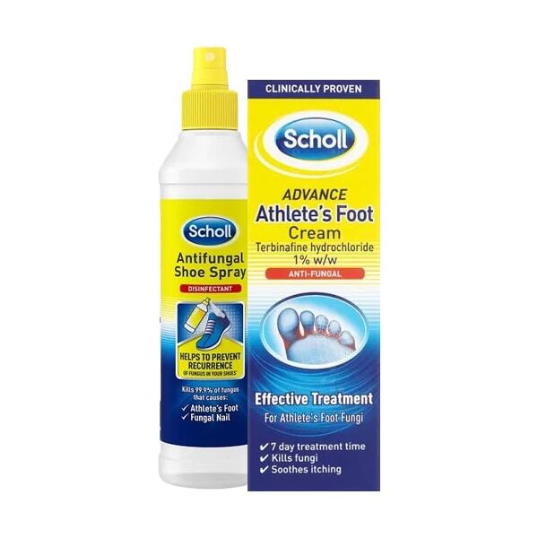 Scholl Bundle Athletes Foot Cream 15g & Antifungal Spray 250 ml