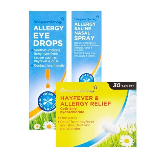 Superdrug  Allergy and Allergy Eye Bundle including Cetirizine Tablets