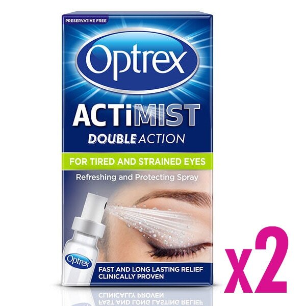 2 x Optrex Actimist Double Action for Tired & Strained Eyes