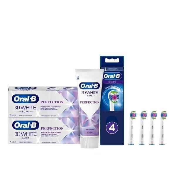 Oral-B 3D White Refill Heads & 3D White Luxe Paste Bundle