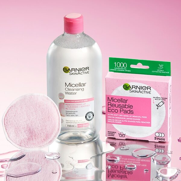 Garnier Micellar Water and Eco Pads Gentle Cleansing Bundle