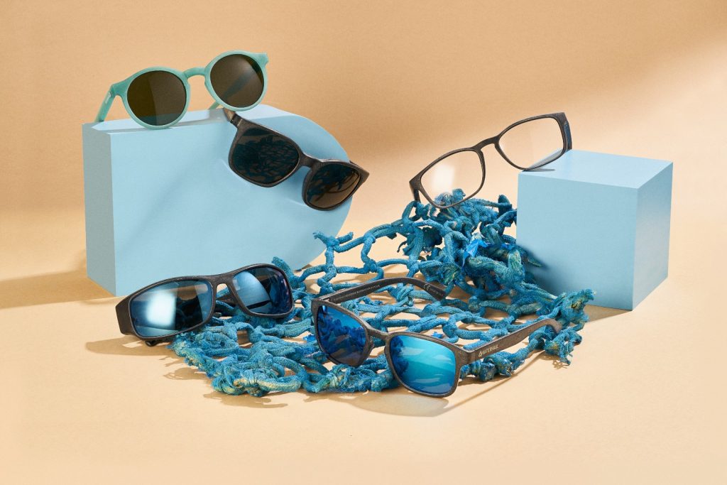 Glasses and Sunglasses displayed with fishing nets