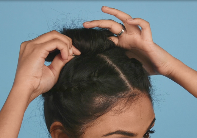 Boho Braid top knot step 8