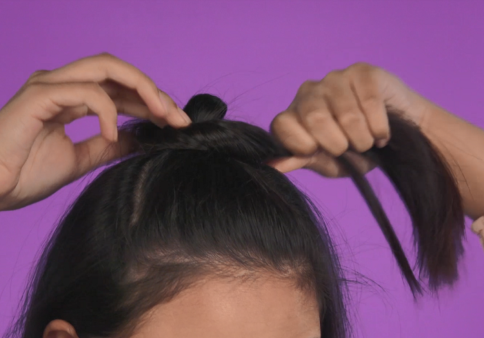 Half-up Half-down top knot 3