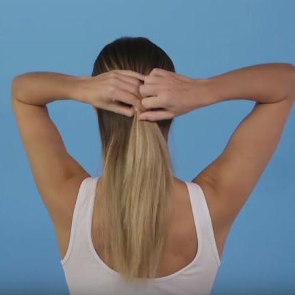 Low Ponytail with a Twist - Step 1