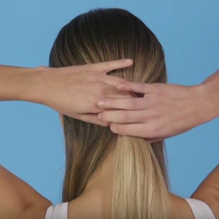 Low Ponytail with a Twist - Step 2