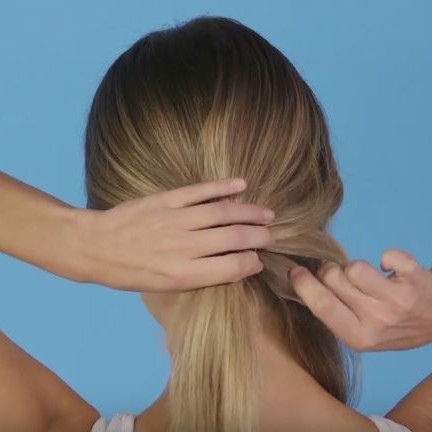 Low Ponytail with a Twist - Step 4